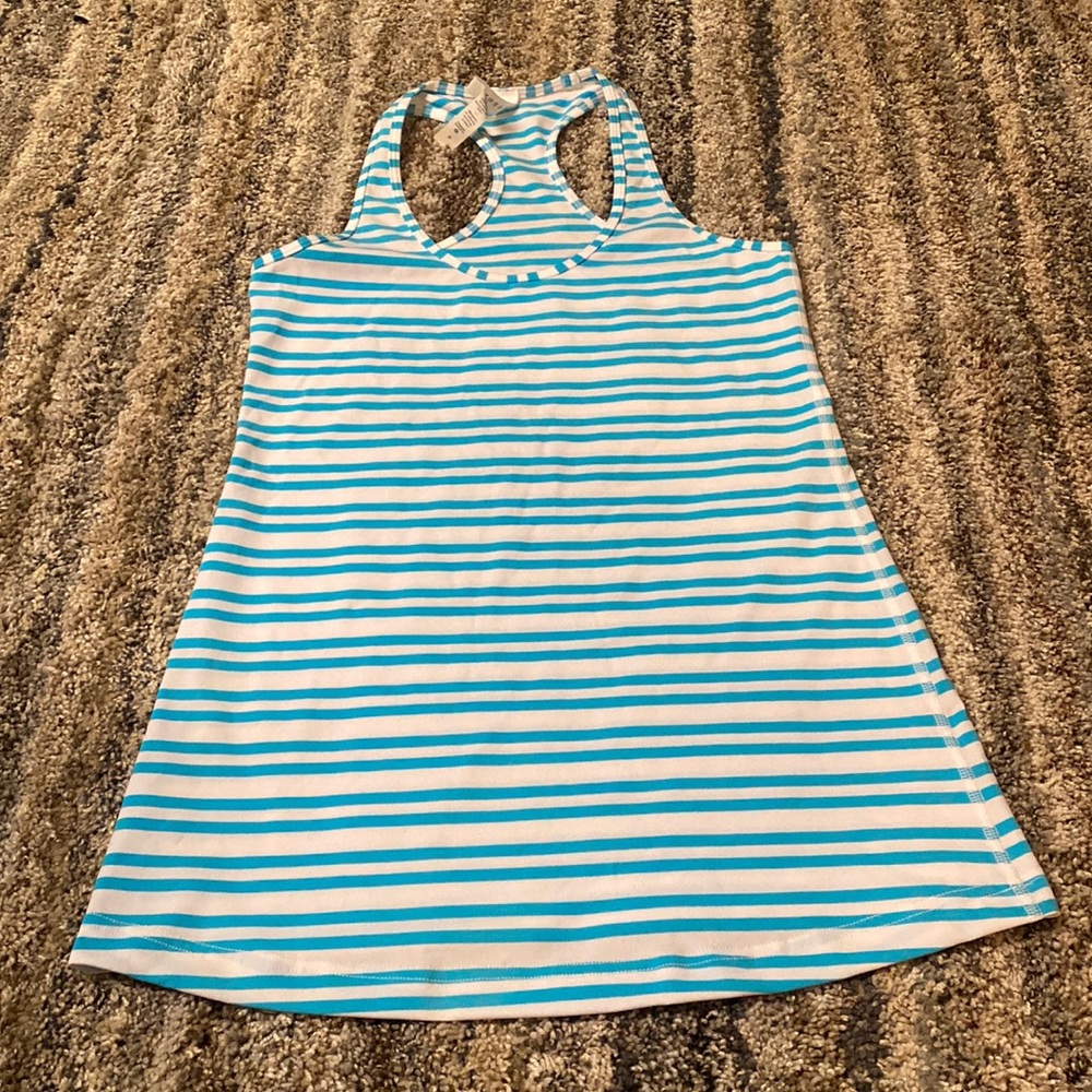 Lululemon Blue and White Striped Tank